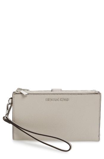 Women's Michael Michael Kors Adele Leather Wristlet - Beige