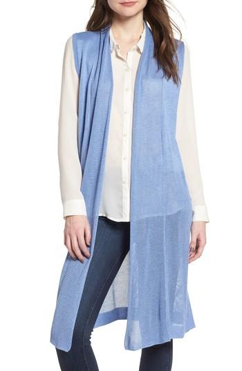 Women's La Fiorentina Longline Mesh Vest, Size - Blue