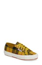 Women's Superga Tartan Print Sneaker .5us / 37eu - Yellow