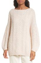 Women's Vince Cable Knit Turtleneck Sweater - White