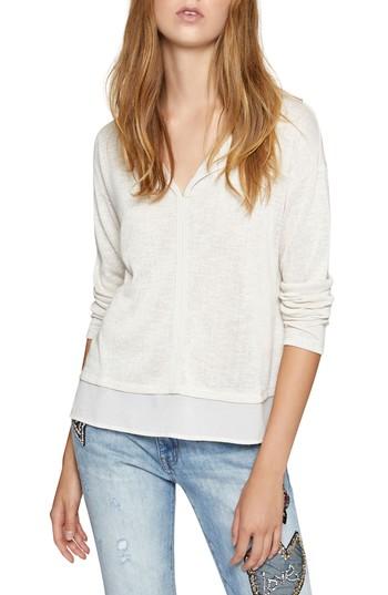 Petite Women's Sanctuary Hanna Metallic Knit Top, Size P - Ivory