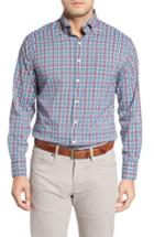 Men's Peter Millar Collier Regular Fit Plaid Performance Sport Shirt - Red