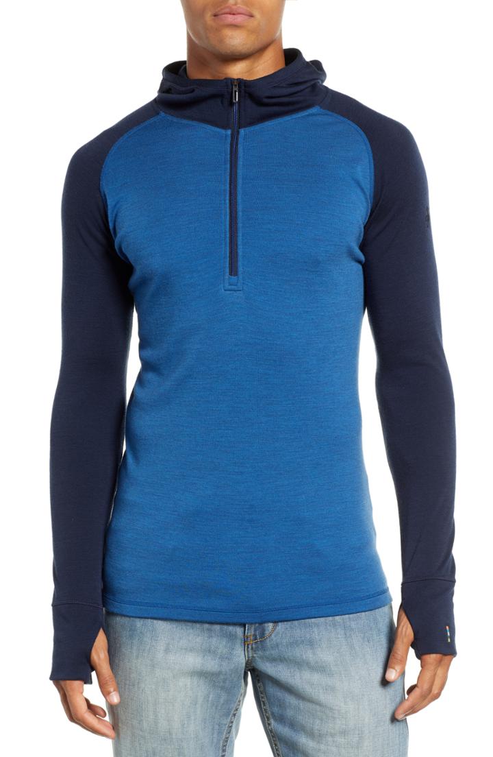 Men's Smartwool Merino 250 Base Layer Hooded Pullover, Size - Blue