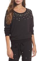 Women's Michael Lauren Oswald Imitation Pearl Embellished Sweatshirt - Black