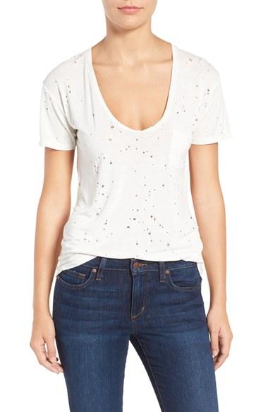 Women's Joe's Jeans Gilles Destroyed Silk Blend Tee - White