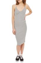 Women's Topshop Kaia Body-con Midi Dress Us (fits Like 10-12) - Grey