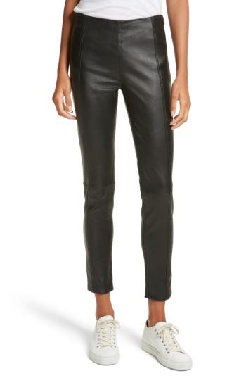 Women's Joseph Stretch Leather Leggings Us / 32 Fr - Black