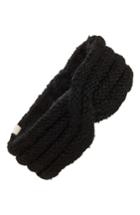 Nirvanna Designs Veronica Cabled Wool Headband, Size - Black