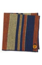 Men's Armstrong & Wilson Royal Stripe Linen Pocket Square, Size - Blue