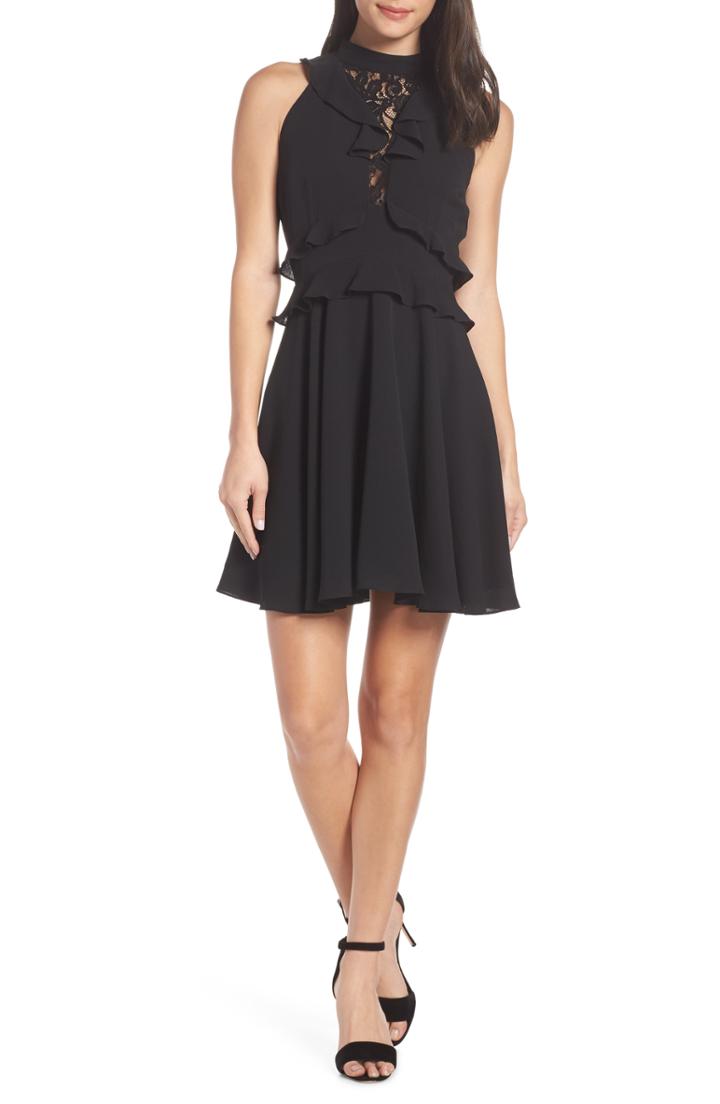 Women's Bb Dakota Ruffle Crepe Dress - Black
