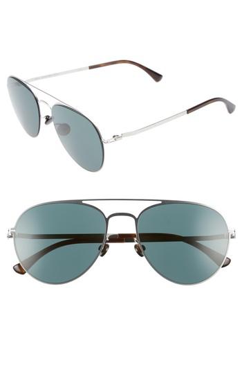 Men's Mykita Samu 55mm Polarized Aviator Sunglasses - Shiny Silver