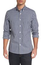 Men's Nordstrom Men's Shop Trim Fit Non-iron Check Sport Shirt, Size - Grey