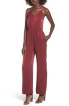 Women's Everly Satin Jumpsuit - Burgundy