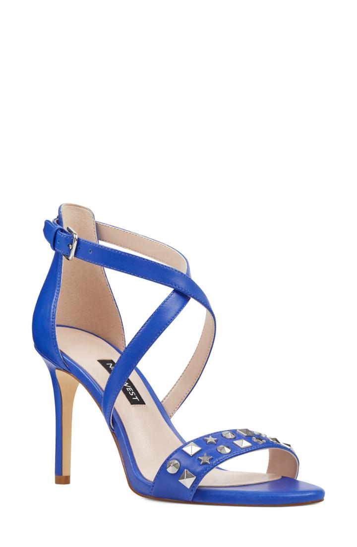 Women's Nine West Maziany Studded Sandal .5 M - Blue