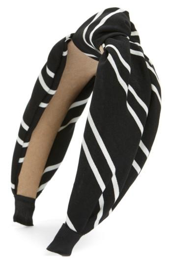 Cara Stripe Knot Headband, Size - Black