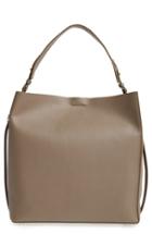 Allsaints 'paradise North/south' Calfskin Leather Tote - Grey