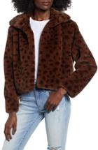 Women's Madison & Berkeley Brittney Leopard Print Faux Fur Jacket - Brown