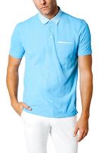 Men's Good Man Brand Slub Jersey Cotton Polo Shirt, Size - Blue