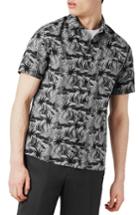 Men's Topman Cheetah Print Shirt - Grey