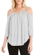 Women's Michael Stars Switchable Off The Shoulder Top, Size - Grey