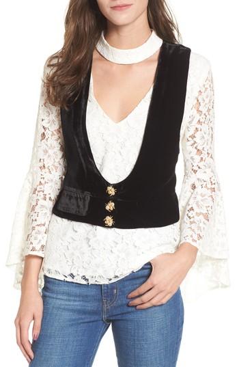 Women's For Love & Lemons Beatrix Velvet Vest - Black