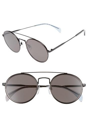 Women's Tommy Hilfiger 53mm Round Sunglasses - Shiny Black
