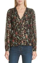 Women's Veronica Beard Joyce Metallic Jacquard Silk Blend Blouse