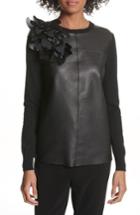 Women's Ted Baker London Leather Front Sweater - Black