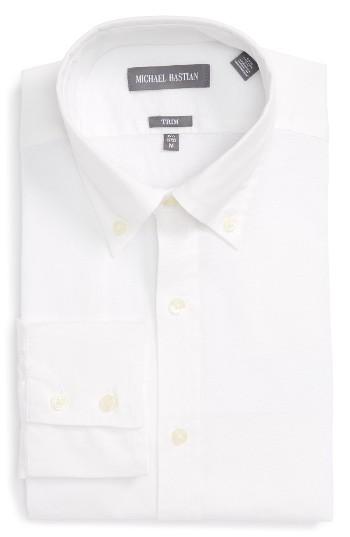 Men's Michael Bastian Trim Fit Oxford Dress Shirt .5 R - White
