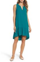 Petite Women's Charles Henry High/low Ruffle Shift Dress P - Blue