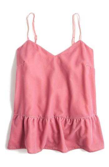 Women's J.crew Velvet Peplum Top - Pink