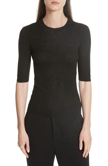 Women's Vince Shrunken Merino Wool Sweater - Black
