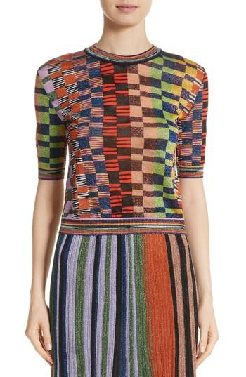 Women's Missoni Metallic Box Knit Top Us / 38 It - Red