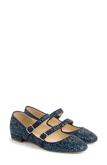 Women's J.crew Multistrap Mary Jane Flat M - Blue
