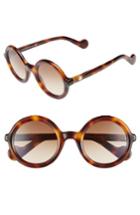 Women's Moncler 50mm Gradient Lens Round Sunglasses - Havana/ Gunmetal/ Brown