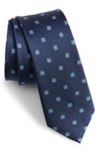 Men's The Tie Bar Primrose Flowers Silk Skinny Tie, Size - Blue