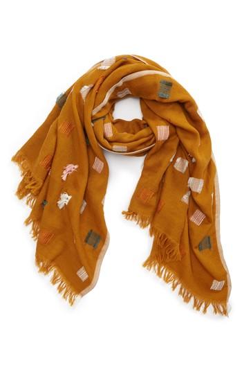 Women's Madewell Fringe Mix Scarf, Size - Yellow