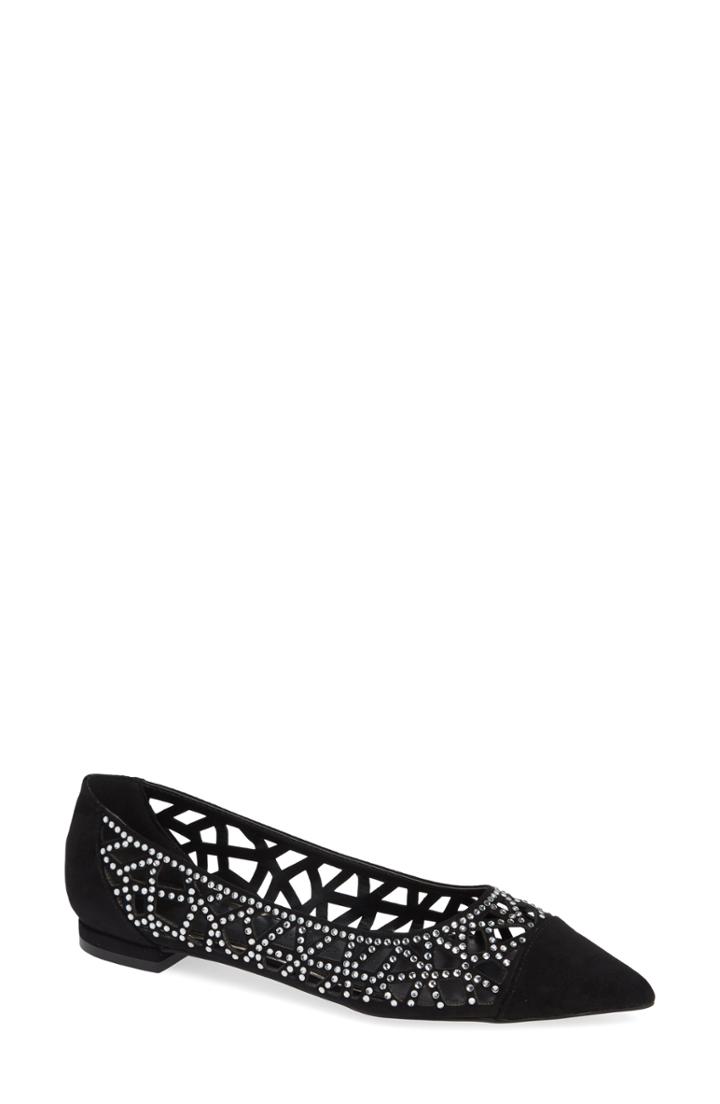 Women's Athena Alexander Andover Pointy Toe Flat .5 M - Black