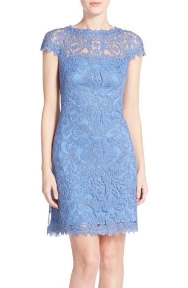 Women's Tadashi Shoji Embroidered Sheath Dress - Blue
