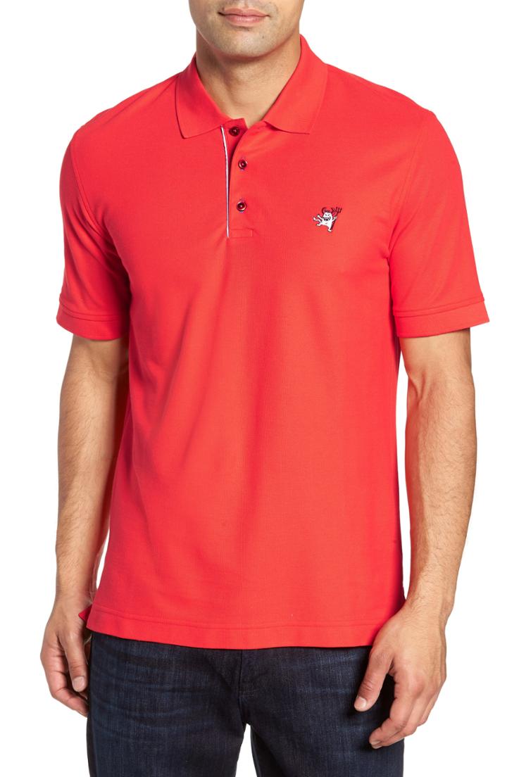 Men's Robert Graham Devil Pique Polo, Size - Red