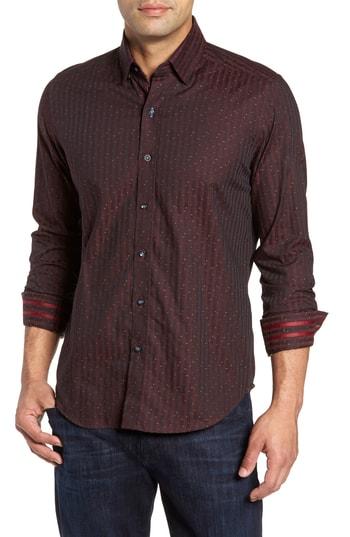 Men's Robert Graham Mcdermott Tailored Fit Print Sport Shirt - Red