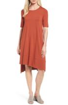 Petite Women's Eileen Fisher Jersey Asymmetrical A-line Dress P - Red