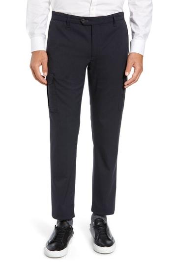 Men's Ted Baker London Zakery Slim Fit Utility Cargo Trousers R - Blue
