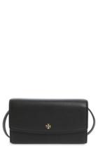Women's Tory Burch Leather Wallet Crossbody Bag - Black