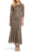 Petite Women's Pisarro Nights Embellished Mesh Gown P - Brown