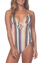 Women's Rip Curl Sayulita Stripe One-piece Swimsuit - White