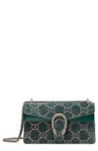 Gucci Small Dionysus Gg Velvet Shoulder Bag - Blue/green