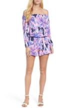 Women's Lilly Pulitzer Lana Off The Shoulder Romper - Blue