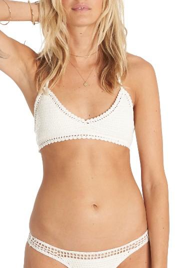 Women's Billabong 'hippie Hooray Tali' Crochet Bikini Top - White
