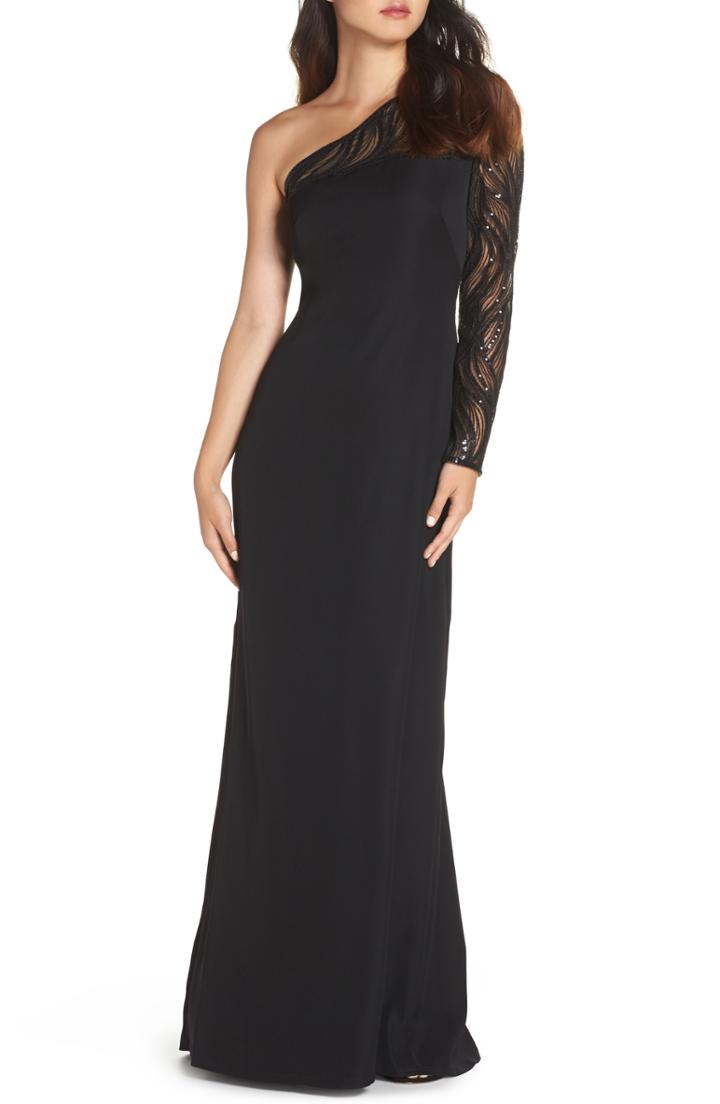Women's Tadashi Shoji Pintuck Trumpet Gown